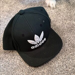 adidas Kids Black Cap with White Trefoil Logo